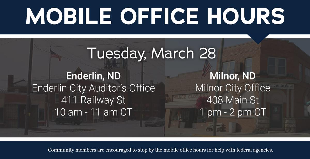 Sen. Cramer Announces Mobile Office Hours in Enderlin and Milnor